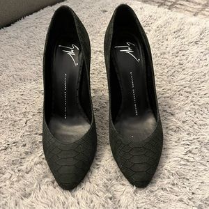 Giuseppe Zanotti suede croc effect heels